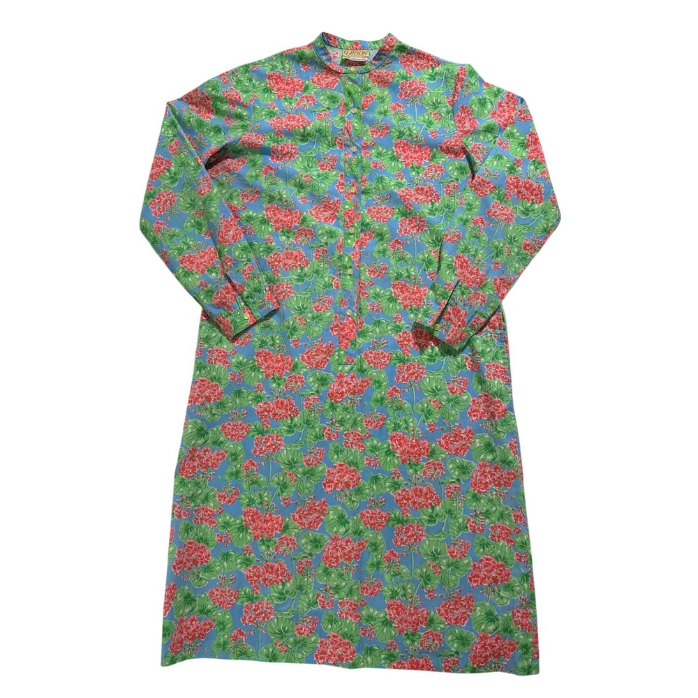 Gordon of Philadelphia Talbots Floral Shift Dress Blue Pink Green Women Large